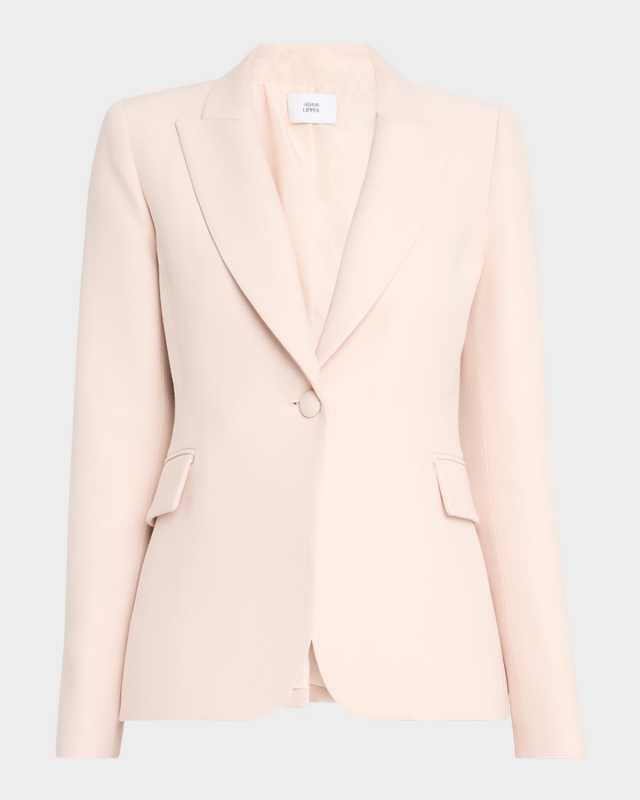 Logan One-Button Wool Silk Jacket